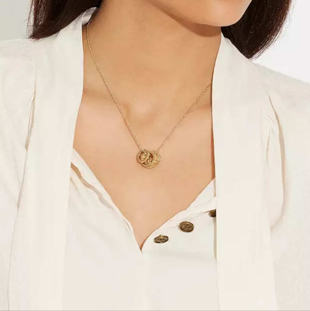 Coach Signature Rondell Necklace (Gold) - Picture 7 of 7